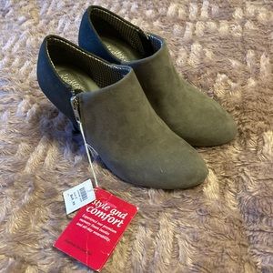 Gray Vegan Suede Bootie
